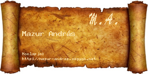 Mazur András névjegykártya